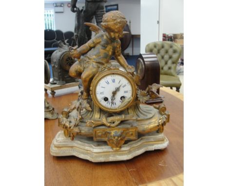 A 19th century gilt mantel clock