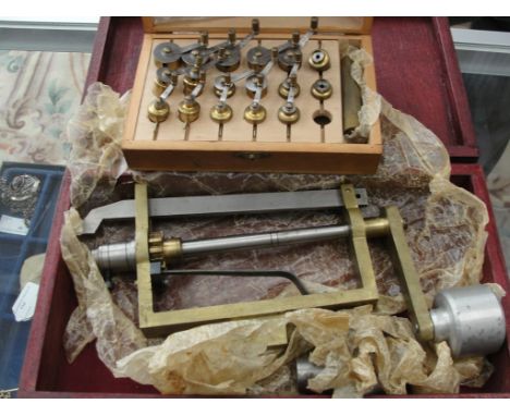 Clock/watchmaker tools,boxed 17 main spring winders and large cased main spring winder