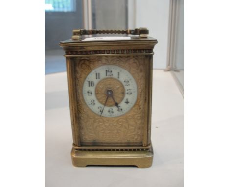 Late Victorian brass carriage clock