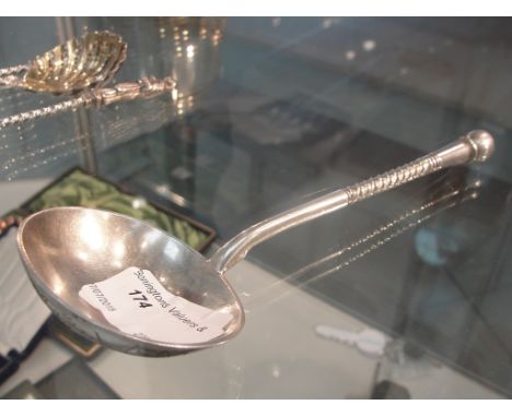 A Russian silver ladle: marked 84 A.A 1893