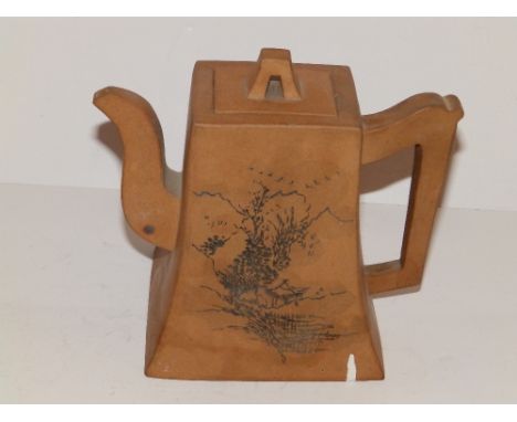 A 20thC Chinese stoneware teapot – 'OTC'.