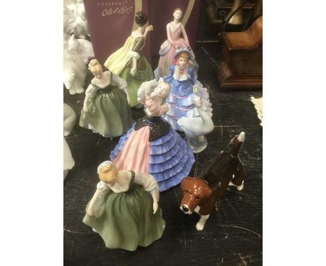 Collection of Coalport figurines and others, including 6 Coalport collectables birthstone figurines in boxed condition, 6 Dou