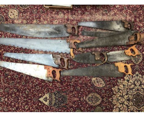 Large quantity of antique and vintage tools, including saws, planes, chisels, cutters, pliers, etc