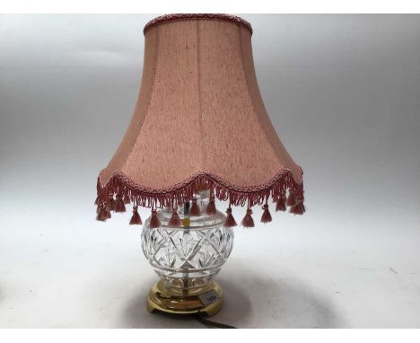 Waterford Crystal table lamp with pink shadeCondition report: No visible damage