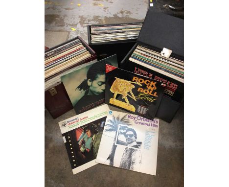Three vintage cases of LP records including Paul McCartney, Deacon Blue, Howard Jones, Jets, Culture Club, Johnny Hates Jazz,
