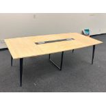 Contemporary Conference Table w/ IT Cord Entry Ports w/ Covers, Approx. 8ft Long