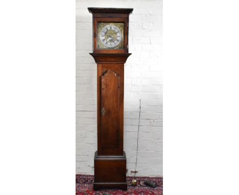 MICHAEL HEATON OF YORKSHIRE; an 18th century thirty hour longcase clock, the brass face with applied pierced detail to the co