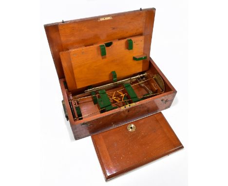 W &amp; T AVERY, BIRMINGHAM; a mahogany cased set of balance scales, with applied brass plaque '1lb standard scale, City of M