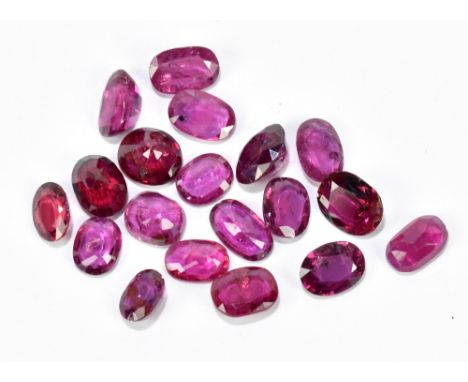 RUBY; a group of oval cut stones totalling 10.34ct.