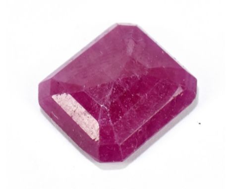 RUBY; a single stone weighing 6.95ct, 12.6 x 11.3mm.