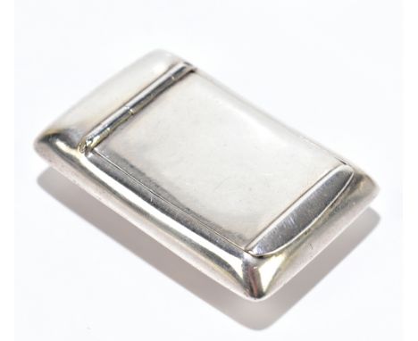 JOSEPH GLOSTER; a Edward VII hallmarked silver snuff box of curved rectangular form, Birmingham 1907, approx weight 36g.Addit