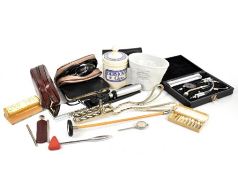 MEDICAL INTEREST; a mixed lot of assorted medical accessories and equipment including a Coldite cased otoscope with accessori