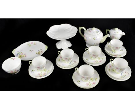 SHELLEY; a part tea service decorated in the 'Wild Anemone' pattern (part af).
