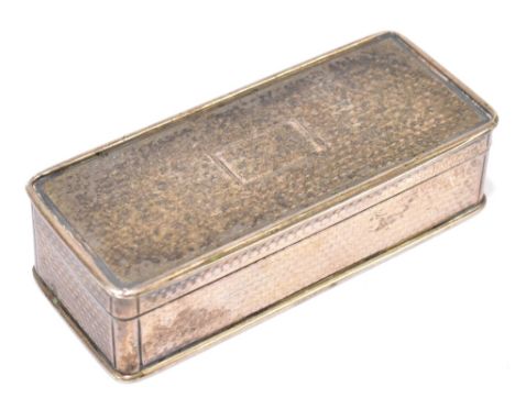 NATHANIEL MILLS; a William IV hallmarked silver snuff box with engine turned decoration surrounding a rectangular vacant cart