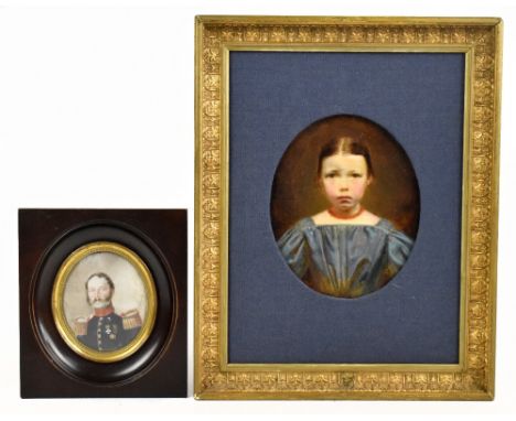 A 19th century portrait miniature, watercolour, probably on ivory, representing Francisus Antonius (1783-1855), 8 x 6.5cm, to