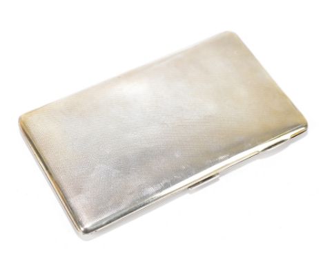 WILLIAM NEALE & SON LTD; a George V hallmarked silver cigarette case of rounded rectangular form with engine turned detail an