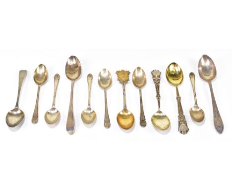 JAMES DIXON &amp; SONS LTD; a set of six George V hallmarked silver teaspoons, Sheffield 1926, together with six further hall