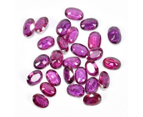 RUBY; a group of oval cut stones totalling 10.02ct.