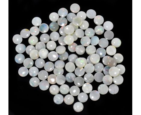 OPAL; a group of 5mm round cut stones totalling 25ct.