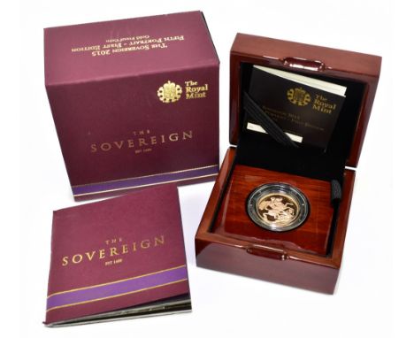 THE ROYAL MINT; a boxed Elizabeth II portrait first edition sovereign, 2015.Additional InformationThe item is presented well 