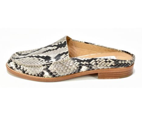 GABRIELA HEARST; a pair of python skin slip on flat mules with small block heel, size 37, with original authentic dust bag an