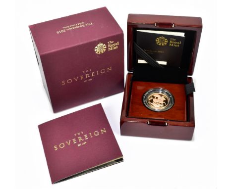 THE ROYAL MINT; a boxed Elizabeth II proof full sovereign, 2015.Additional InformationThe item is presented well in original 