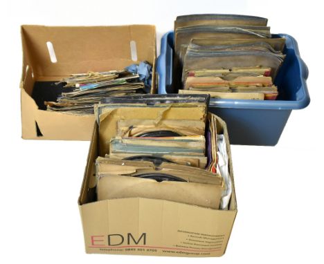 A collection of vintage LPs and 78s and some 45s.
