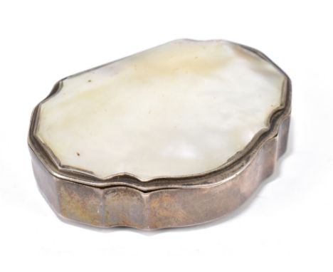 WILLIAM LEE &amp; CO; a George III hallmarked silver and mother of pearl snuff box of shell form, with gilded interior, Birmi