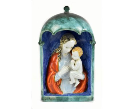 GOEBEL; a religious wall plaque representing The Madonna and Child, in frame, impressed marks verso, height 23.5cm.Additional