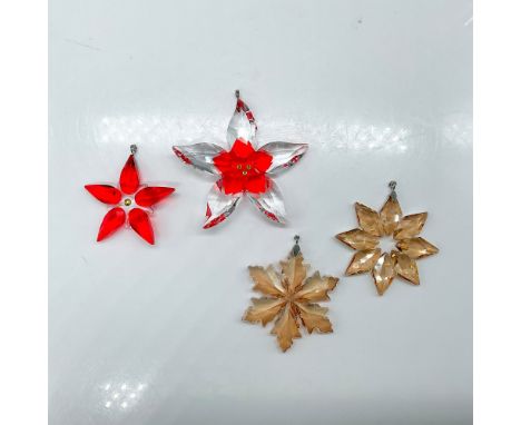An collection of beautiful hanging ornaments. Includes the small and the large Poinsettia designed by Elke Kumar, the Little 
