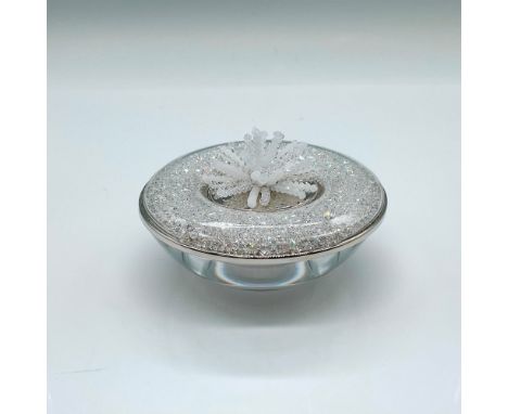 Part of the 'Home Accessories' collection. A candle holder containing a clear glass ring with clear crystal chatons, and a co
