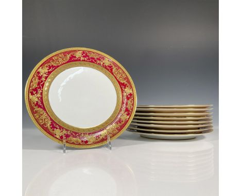 These stunning plates were made expressly for Ovington's New York Chicago locations with raised, gilded design of florals, vi