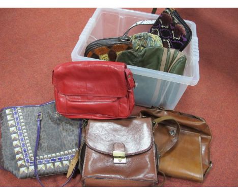 Roberto Cavalli Class Leopard Print Tote, Guess metallic tot bag, leather tapestry and other modern handbags.