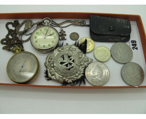 R&amp;J Beck Ltd London Pocket Barometer, on a chain, a "Duke Railway Keepers" openface pocketwatch, a three row Albertina wi