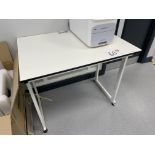 A Monmouth Scientific laboratory bench, 100cm x 75cm x 89cm h.