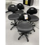 4 Industrial Seating ergonomic polypropylene swivel chairs.