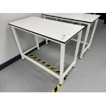 A Laboratory bench, 120cm x 60cm x 89cm h.