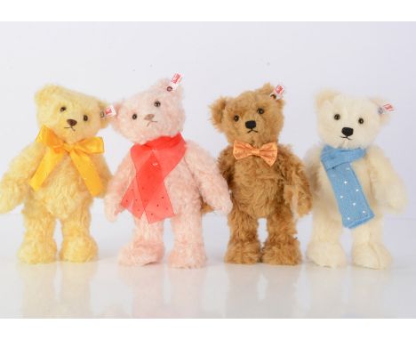 A set of Steiff Swarovski four seasons teddy bears,  Eliza the spring bear, Roise the summer bear, Oakley the autumn bear and