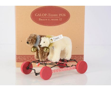 Steiff limited edition Galop -Teddies 1926  replica Brown and white,  820 of 2500 with push collars and bell, in original box