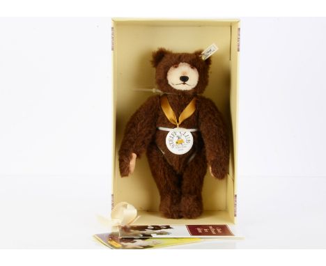 A Steiff Club Edition 1996 Dicky  Brown bear 1935 replica, 3693 for the year, in original box with certificate -- 12½in (32cm