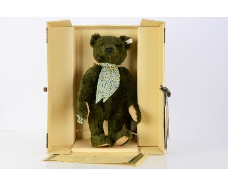 a Steiff limited edition Harrods  Centenary musical  teddy bear, 601 of 2000 in original box with certificate --17½in(44cm.) 