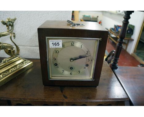 Art Deco oak mantle clock