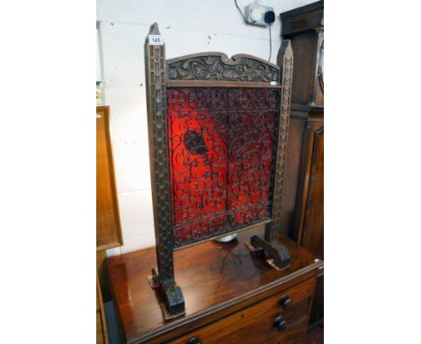 Arts & Crafts scroll work firescreen