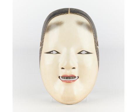 Bidou Yamaguchi (born Yamaguchi Hiroki) (Japanese, b. 1970). Ko-omote "small face" Noh mask. Carved wood with pigments, lacqu