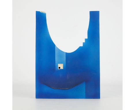 Yih-Wen Kuo (Taiwanese, b. 1959). Glazed ceramic sculpture from the "Eternal Home" series depicting an asymmetrical minimalis