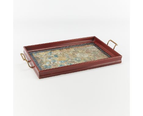 Chinese silk embroidery panel depicting intricately detailed butterflies among flowers and foliage. Bordered with dark blue f
