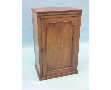 A Victorian mahogany side cupboard, single panelled door enclosing one shelf, 1ft. 10in. - as viewed