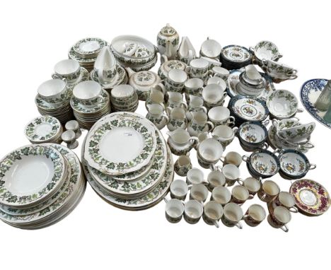 A Wedgwood part dinner service, and An Aynsley tea set and a Thomas Goode &amp; Co gilt set of six coffee cans and cups 