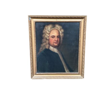 An 18th century style portrait of a Gentleman. Head and shoulders in a gilt unglazed frame. 60xm x 49cm. 