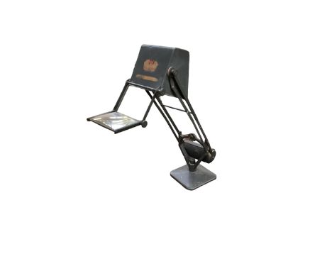 An early 20thb century Hadrill and Horstman Pluslight, magnifying task light and  industrial desk lamp. 54cm(h) 